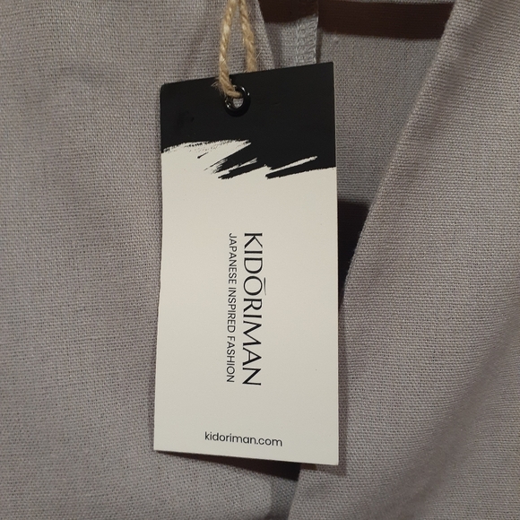 Kidoriman Men's Shinu Sleeve Shirt Japenese Inspired Linen Blend Size Large - Picture 9 of 12